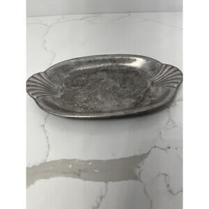 Wilton Armetale Titanium Alloy Dish with Scalloped Handles Pewter-Like